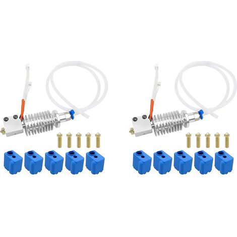 2x 3D-Drucker-Extruder-Kit mit Silikonhülle und 0,4-mm-Düse für 3D-Drucker-Hotend-Druckkopf