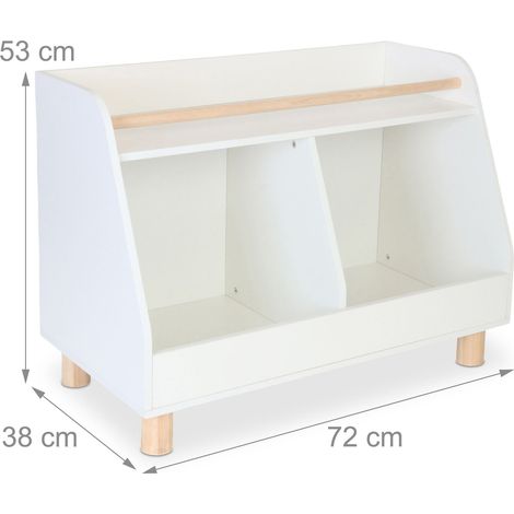 Estantería de almacenamiento para juguetes de niños 80 x 30 x 70 cm diseño moderno estable autonomía en madera blanca 130017495 (1/4)