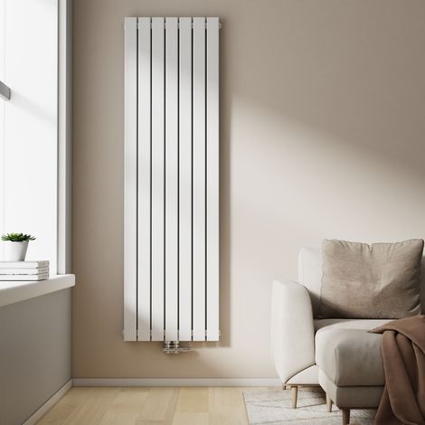 EMKE Heizkörper Flach Heizkörper Design Paneelheizkörper Vertikal, Doppellagig, Mittelanschluss, 180x54cm, 1949W, Weiß