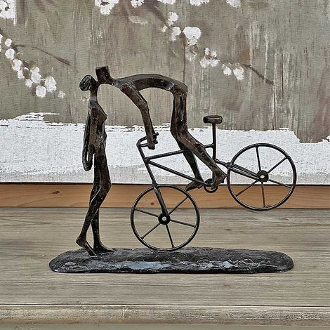 Statuette couple vélo 36x9x31cm (1/4)