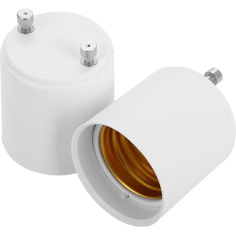 adaptateur pour ampoule intérieure GU24 vers E26/E27, 2 pièces, PBT blanc, accessoire pour ampoule, pour bureaux et lampes de table, conversion de douille sans remplacement (1/5)