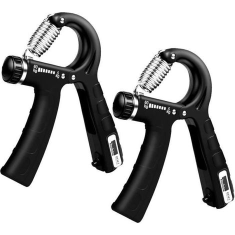 2Pcs Hand Grip, Musculation Main, Musculation Avant Bras, 5-60 kg Ajustable Comptage Pince à Main La résistance Exerciseu HAND GRIP (1/4)