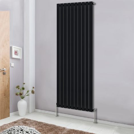 Modern Vertical Column Designer Radiator Black 1800x680 flat Single Panel - Home Livingroom Bedroom Bathroom Heater (1/5)