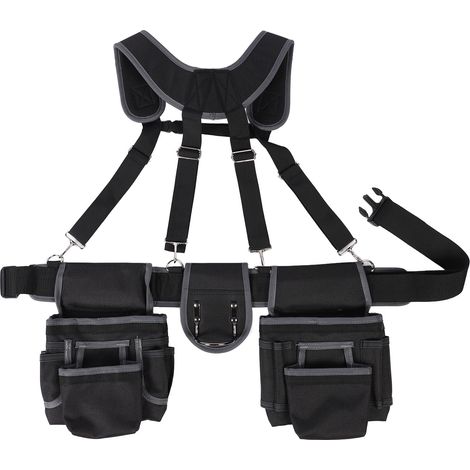Ceinture porte-outils d'électricien à 12 poches, en nylon polyester 1680D avec sangle, idéale pour les charpentiers