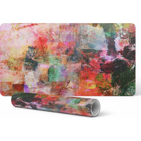 Alfombrilla de escritorio de vinilo con elegante estampado de mosaico abstracto, 100x50 cm.