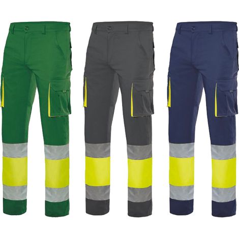 Pantalones de trabajo de alta visibilidad Velilla 303007 - S - Grigio/giallo