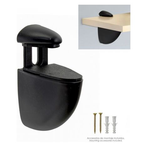 Verstellbare Pelikanstütze für Regal 1/20 mm. Schwarz (1 Stück) (1/2)
