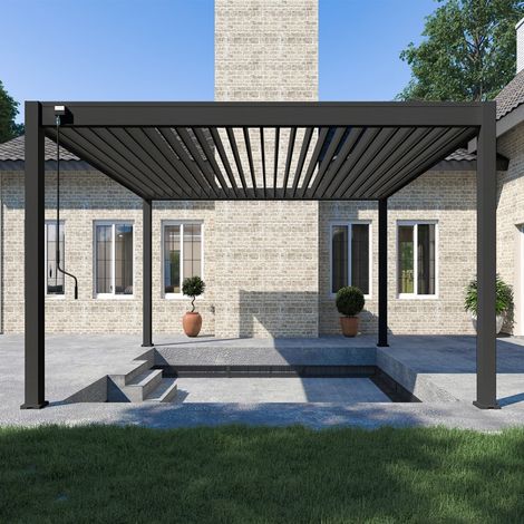 Pérgola bioclimática autoportante Ombrea VS 4x4M - Antracita