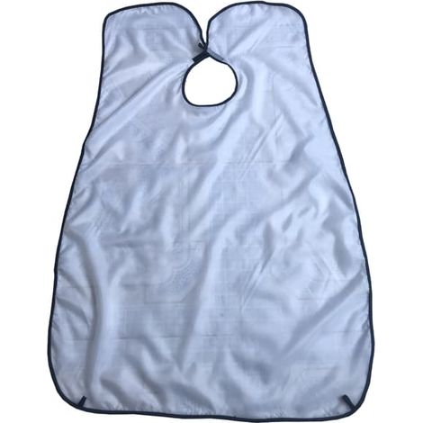 Ensemble de 2 pièces : tablier de rasage, cape de coupe en tissu froncé, cape de récupération des poils du visage avec deux ventouses blanches