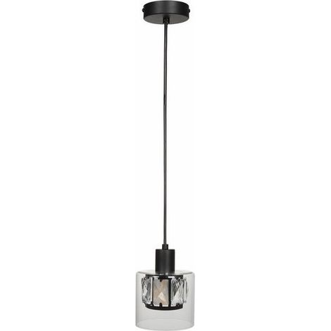 Suspension noire verre fumé Elmo 1xE14 40W Reality (1/3)