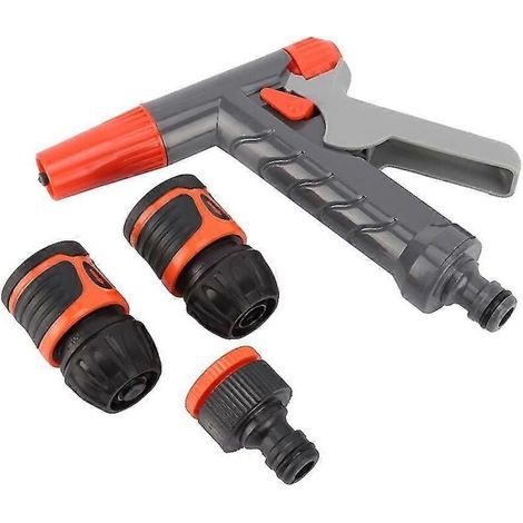 Plastic Garden Hose Spray Gun Set Adjustable Nozzle High-Pressure Watering Tool Durable Lightweight Material Easy Connection For Gardening Cleaning Ta (1/5)