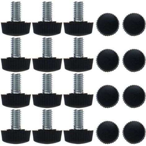 Pied de meuble     M6 x 8,5mm x 16mm Pied visser Pied de nivellement Réglable Patin Table Chaise Protection Sol Noir 20Pcs
