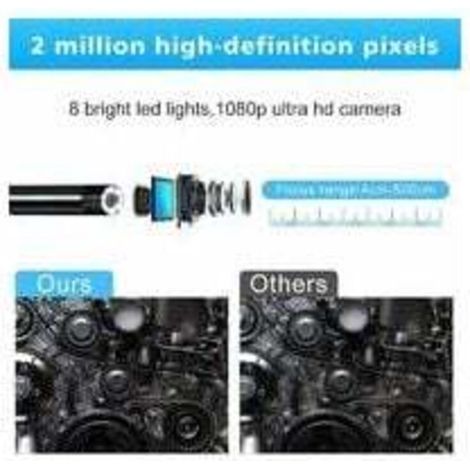 Caméra Endoscope WiFi Camera Endoscopique 1200P HD Camera Inspection Canalisation avec lumière LED pour iPhone/Android Téléphone Mobile/Windows/Mac/Tablette/PC— (5M (1/3)