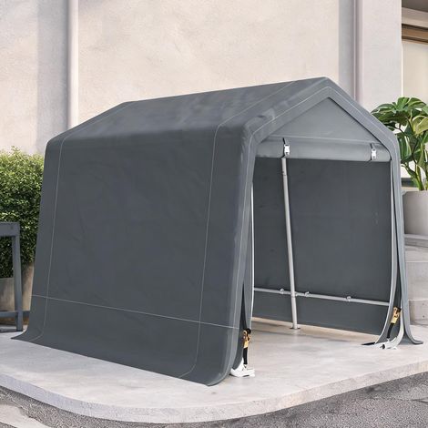 Abri de jardin cinzento en métal e Tecido PE 240 x 200 x 202 cm (1/5)