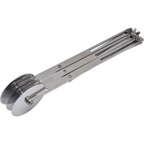 Dreirädriges Rotationsmesser aus Edelstahl zum Schneiden von Pizza, Gebäck, Frittierteig und Baguettes – multifunktionales Küchenwerkzeug. (1/5)
