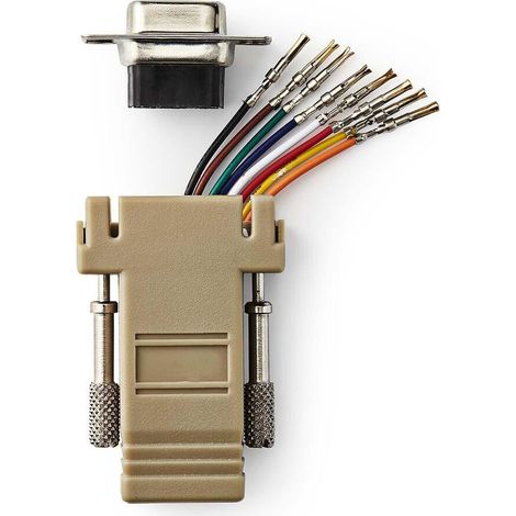Nedis Serieller Adapter / Adapter / D-SUB 9-Pin-Buchse / RJ45 Buchse / Vernickelt / Elfenbein / Box