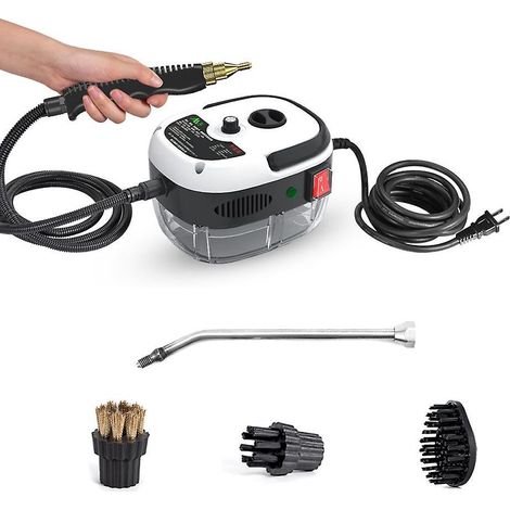 2500-W-Handdampfreiniger, tragbar, Hochtemperatur-Dampfreinigungsgerät mit Bürste, US-Stecker, Weiß