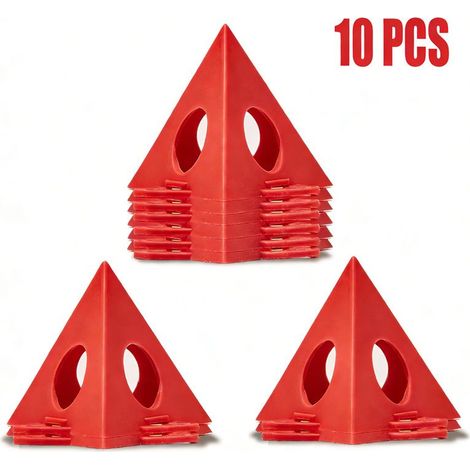 Cadre de support triangulaire en bois pour peinture en aérosol (rouge, 10 pièces par paquet) Peinture en aérosol triangulaire pyramidale, cadre de support en bois, patins de protection, huile de trava (1/5)