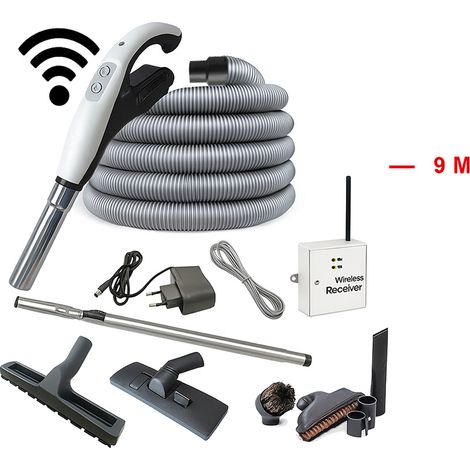 Kit 8 accessoires + 1 flexible universel on/off type ALDES avec poignée amovible - longueur au choix (de 6 à 15m) - 9m