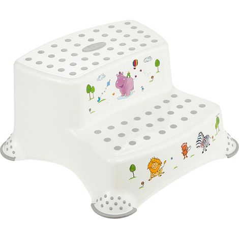Tabouret Igor avec 2 marches, Hippo White, 40 x 37 x 21 cm (1/5)