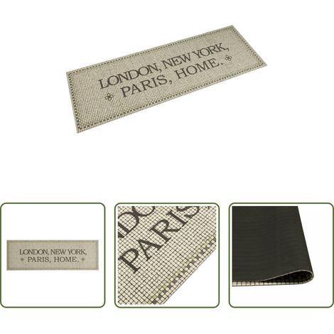 vidaXL Tapis antidérapant - Tapis de cuisine lavable imprimé Home capitales 60x180 cm (1/5)