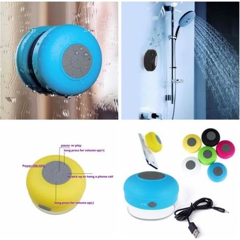 Mini Haut-parleur Enceinte Étanche Bluetooth Sans Fil Ventouse Voiture Main Lbre