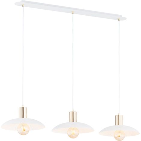 Suspension barre blanche/or, 3 lumières E27, Spirit Emibig (1/5)