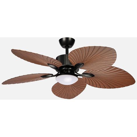 Ventilador Dc Torcal 24w Negro/roble 5aspas 6vel 130d Luz Opcional 2880lm 3000-4500-6500k Remoto+memoria+temporizador