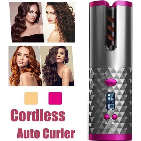 Bigoudis Automatique Sans Fil Portable Sans Fil Fer à Friser Automatique En Céramique Restriction de la Température Anti-brûlure (1/4)