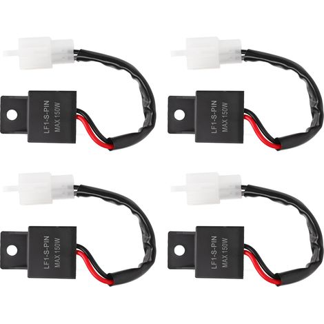 Clignotant LED 12V Moto, Relais Flash Étanche 2 Broches 150W, Lot de 4 (1/5)