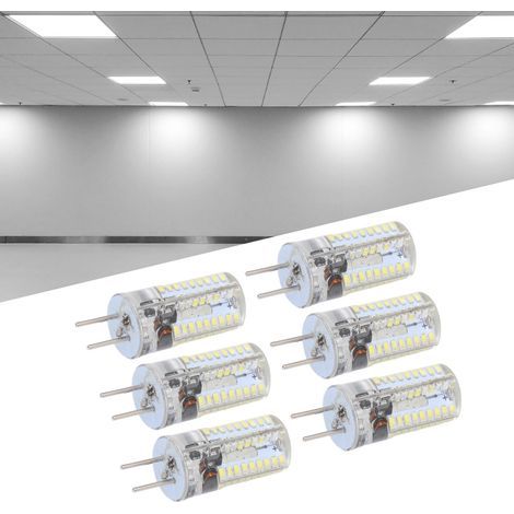 6 Ampoules LED GY6.35 5W AC 12V Blanc Chaud 2700K Blanc Pur 6500K 500LM 72 LEDs pour Maison Bureau (1/5)