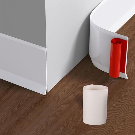 Plinthe souple autocollante en PVC pour cuisine et salle de bain, plinthes flexibles, finition autocollante, largeur 10 cm (blanc, 3 m) (1/5)
