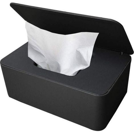 Aufbewahrungsbox, Feuchttuchbox, Plastikbox für Taschentücher, Babytücher, Babyhandtuchbox (schwarz) (1/5)
