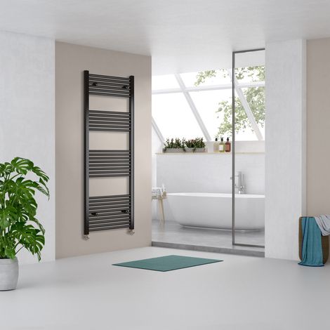 1800x500mm(HxW)Matte Black Straight Central Heating Towel Rail Heating Radiators (1/5)