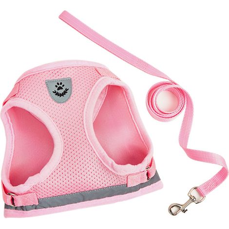 Ensemble de harnais réfléchissant pour petit chien (1 pièce) - Rose, taille S