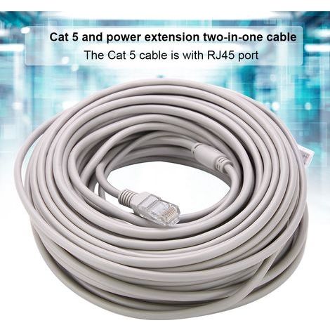 Câble Ethernet Alimenté 20M pour Caméra de Surveillance et Enregistreur NVR (1/5)