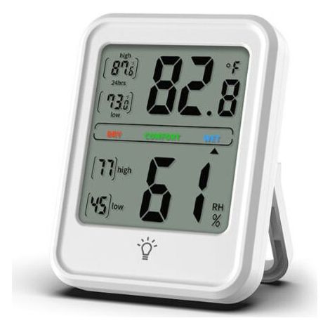 Hygromètre Numérique- Thermomètre Intérieur Professionnel Jauge d'Humidité avec Moniteur de Température Humidité ,1 pièce, gris (1/5)