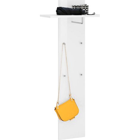 Dmora - Eingangsmöbel Dlentin, Moderner Multifunktionseingang, Mehrzweckschrank für Atrium, 100% Made in Italy, cm 50x27h140, glänzend weiß