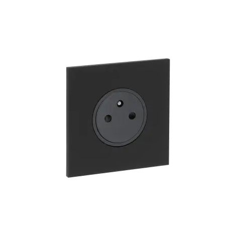 Arnould – Prise de courant simple noir mat 2P+T – 16A – 250V – Indice de protection IP20 – Pour installation intérieure (1/2)