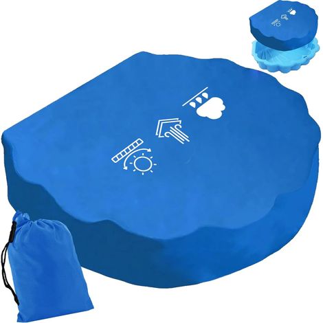 Housse de Protection bac a Sable Coquillage, Rond Bleu 100cm bache bac à Sable pour bac a Sable Enfant Exterieur Piscine Coquillage (1/5)