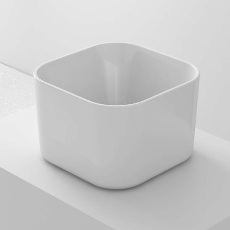 Lavabo à poser PRISMA40 céramique 40x29x40 cm blanc (1/5)