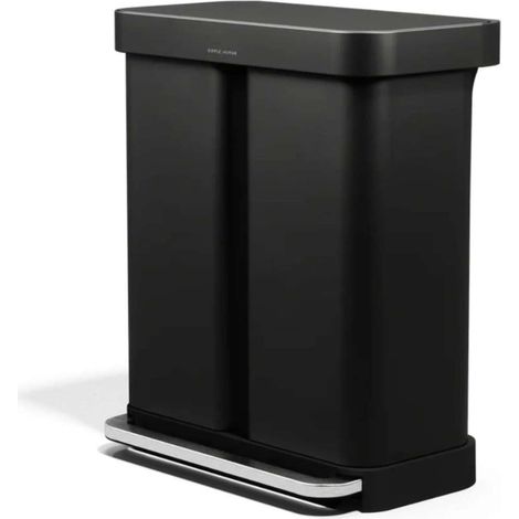 Simplehuman - Poubelle 58 l, inox noir mat CW2117 (1/5)