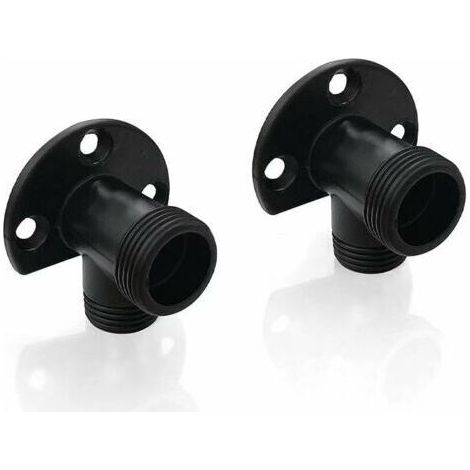 Kit d'installation noir mat pour connecter le tuyau pour robinet apparent, système de douche extérieur, mitigeur thermostatique, conversion encastré en surface NPT 1/2 mâle par G 3/4 mâle, 2 pcs,, Ens (1/5)