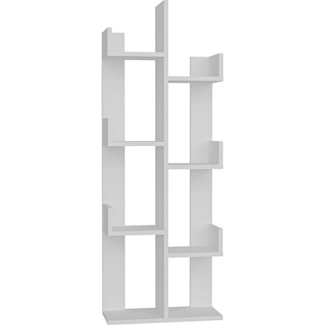 WellHome Librería,100% Tablero de aglomerado rechapado en melamina, Color Blanco (1/5)