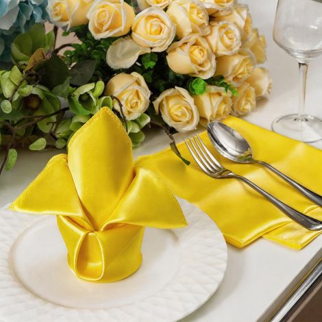 Set aus 20 goldenen Satin-Tischservietten, 43x43 cm – Luxuriöse Dekoration für Hochzeit, Hotel und Veranstaltungen-lsw