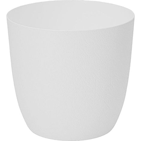 Recycelter weißer FORM-PLASTIC-Blumentopf Turo 13