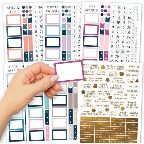 Adesivi per agende e bullet journal, 7 fogli