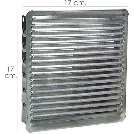 Griglia di ventilazione incorporata 17x17 cm. Alluminio
