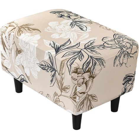 1 Housse De Pouf, Tissu Extensible Polyester, Pour Repose-Pieds Rectangulaire, Salon (1/5)