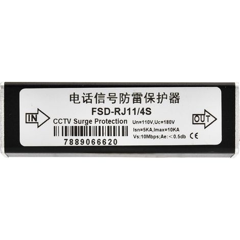 Dispositif de protection contre les surtensions, la foudre et la foudre pour téléphone et fax RJ11, 110 V (1/5)